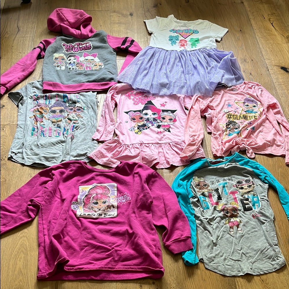 L.O.L. Surprise! Girls Tshirt Dress Lot of 7, size L (10/12)